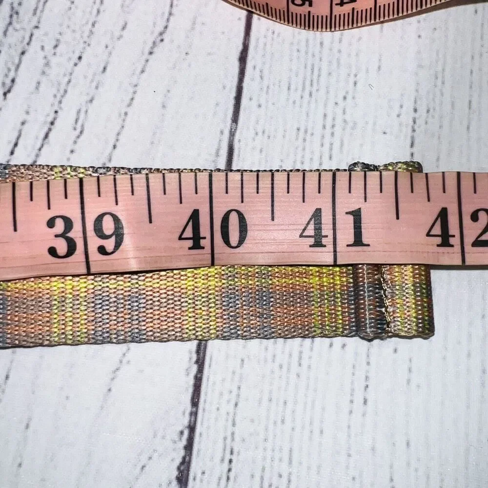 Wild Fable Large Plaid Belt Yellow Orange Blue Colors